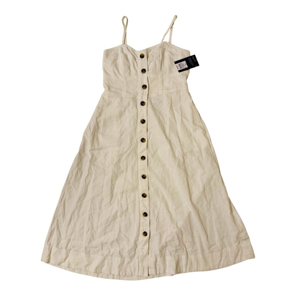 Women's Corset Linen Midi A-Line Dress - Universal Thread White XS:
Backless - Picture 1 of 8